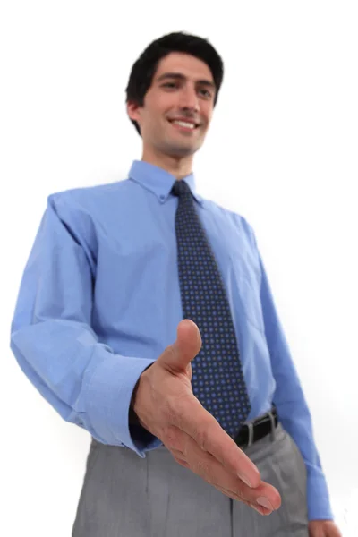 Biznesmen dając ręką za uścisk dłoni — Zdjęcie stockowe