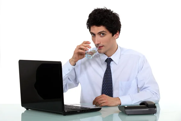Executive office drinking water — Stock Photo, Image