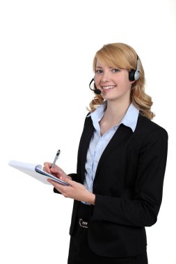 Portrait of an attractive receptionist clipart