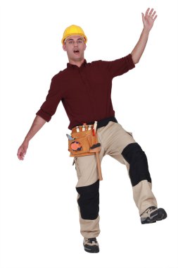 Construction worker falling clipart