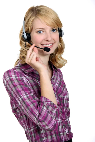 Smiling receptionist — Stock Photo, Image