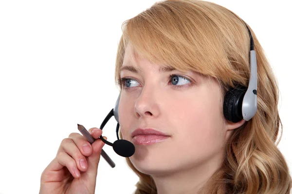 Trabalhador de call center atento — Fotografia de Stock