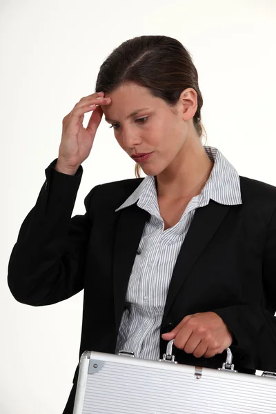 Vrouw die lijden aan een hoofdpijn — Stockfoto