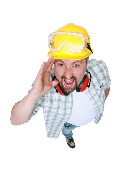 Constructor gritando — Foto de Stock