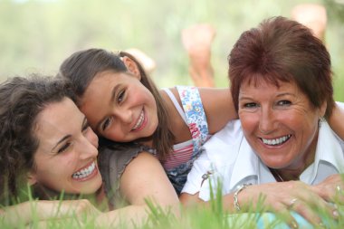 Three generations of women clipart