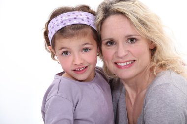 Portrait of a mother and child clipart