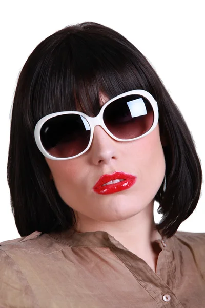 Elegancki kobieta z okulary — Zdjęcie stockowe