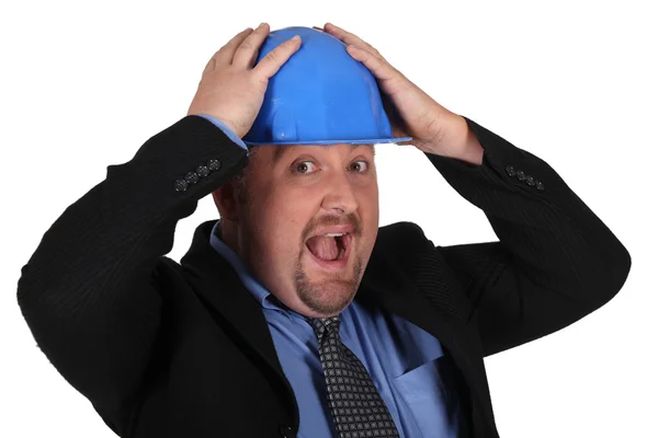 Man raising his hands to the head — Stock Photo, Image