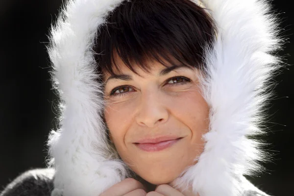 Woman wearing winter coat — Stock Photo, Image