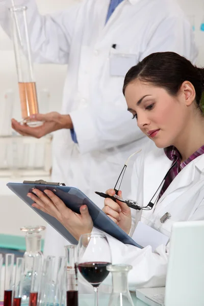 Two scientists hard at work — Stock Photo, Image