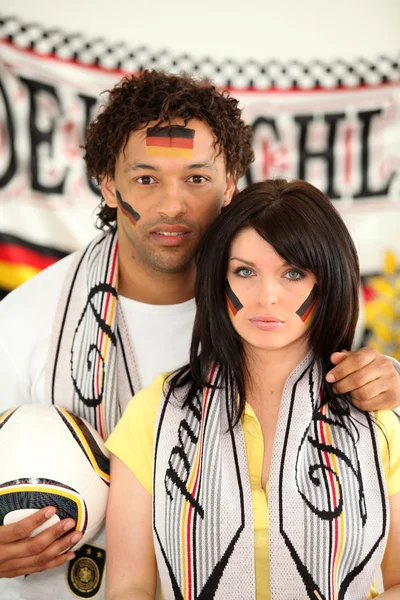 Twee Duitsers steunt hun team — Stockfoto
