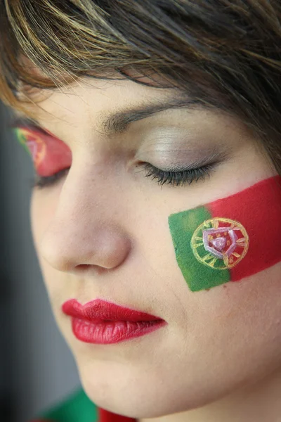 Portugalský fotbalový fanoušek — Stock fotografie