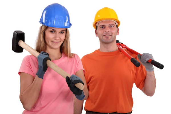 A couple of manual worker. — Stock Photo, Image