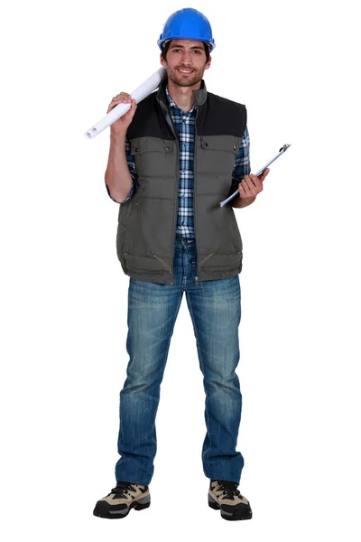 Engineer with a clipboard — Stock Photo, Image