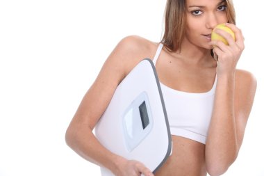 Woman getting into shape clipart