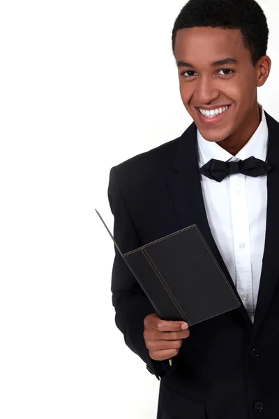 Waiter wearing tuxedo — Stock Photo, Image