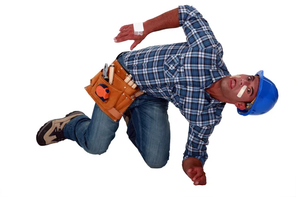 Builder post accident — Stock Photo, Image