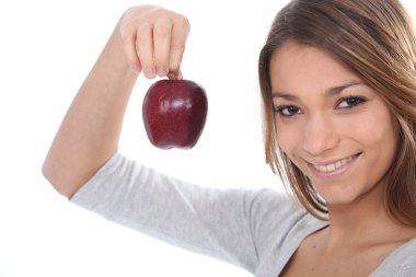 Portrait of a woman with apple clipart