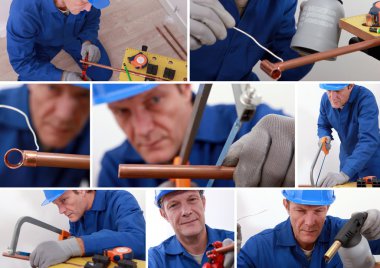 Collage of a tradesman clipart