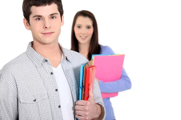 Teens with folders — Stock Photo, Image