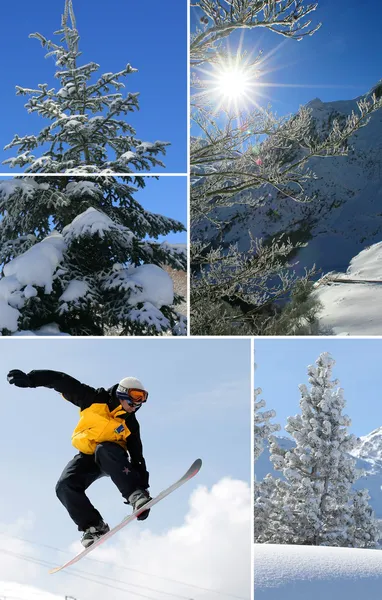 모자이크의 snowboarder — 스톡 사진