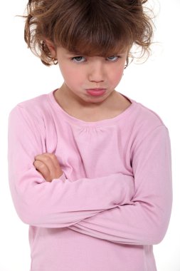 Sulky little girl clipart