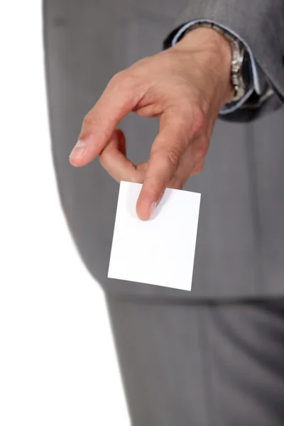 Man giving a business card — Stock Photo, Image