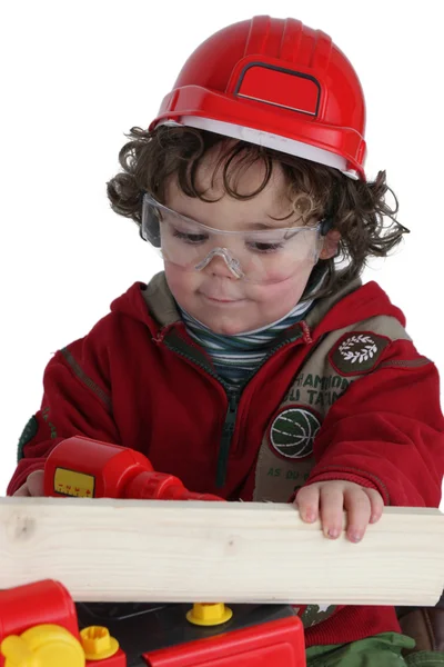 Niño jugando constructor — Foto de Stock