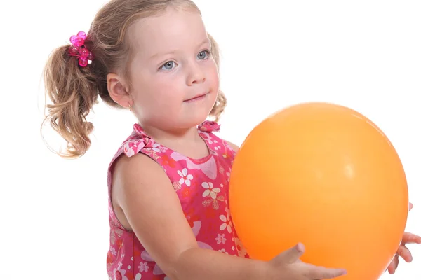Girl holding a balloon — Stock Photo, Image