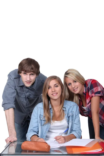 Teens writing — Stock Photo, Image