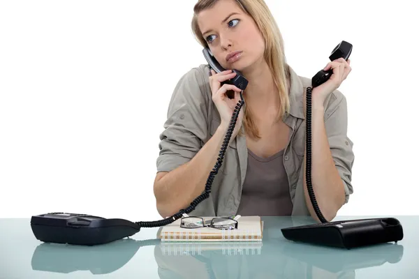 Příliš zaneprázdněn telefonní operátor — Stock fotografie