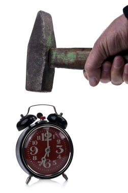 Hammer and Clock clipart