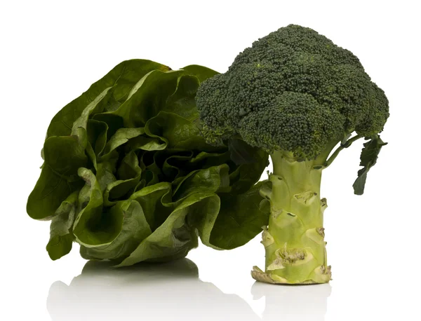 Broccoli en sla — Stok fotoğraf