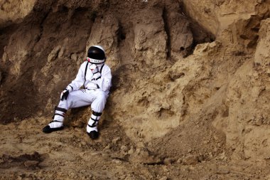 Astronaut on the Mars clipart