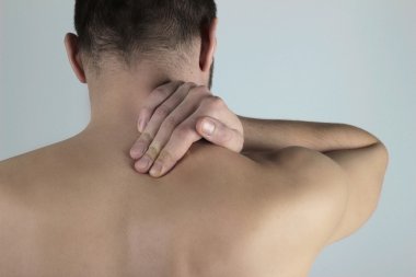 Neck pain - man clipart