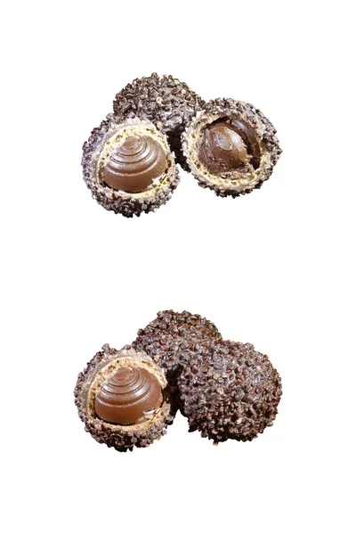 Zestaw luksusowe czekoladki w czarnej czekolady — Zdjęcie stockowe