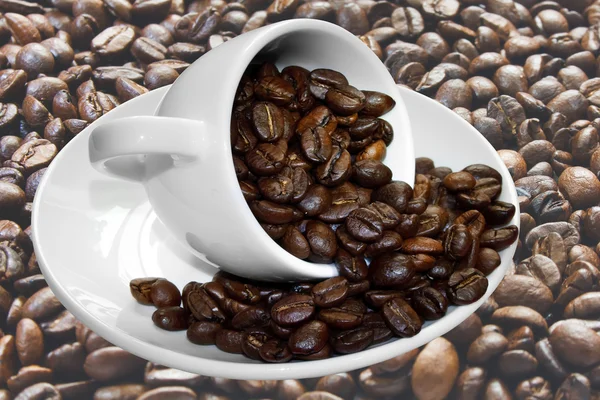 stock image Cup and coffee beans