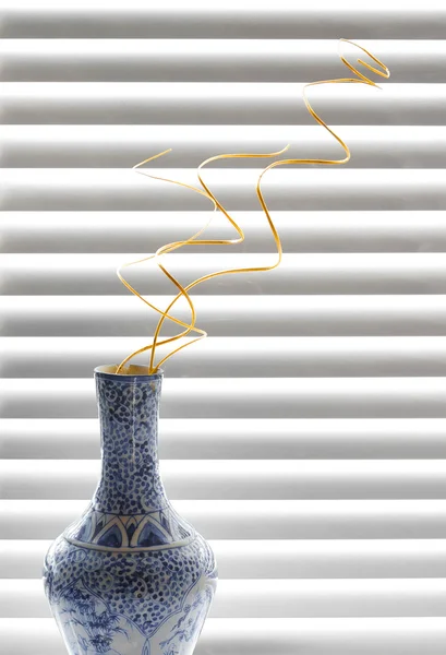Vaso decorativo com ramos em espiral — Fotografia de Stock