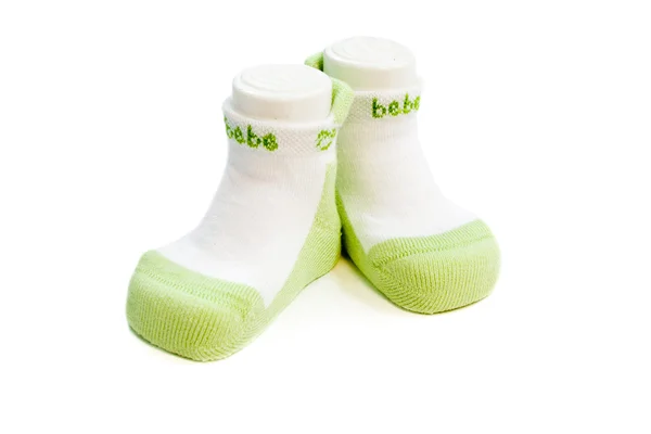 Green baby socks — Stock Photo, Image