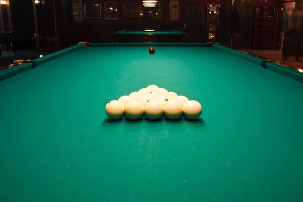 Russian billiard table with balls — Stock Photo, Image