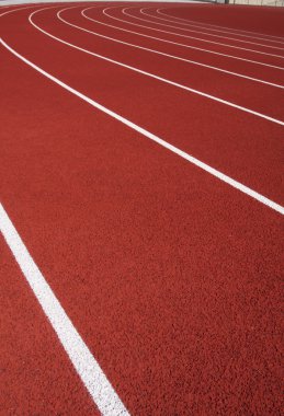 Lanes of a Red Running Track clipart