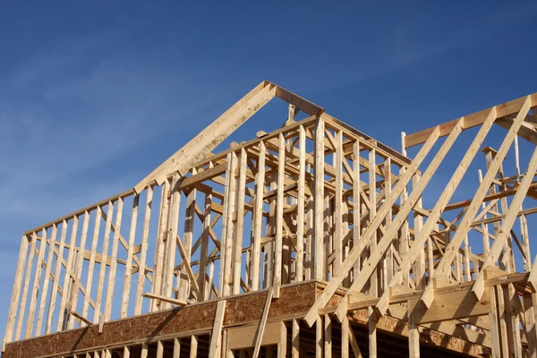 New House Frame under Construction — Stock Photo, Image