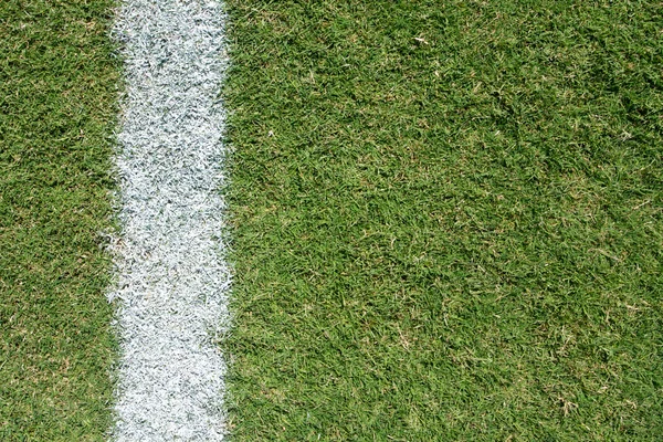 Linha de campo de futebol na grama natural — Fotografia de Stock