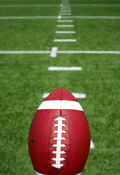 Football with Yard Lines Beyond — Stock Photo, Image