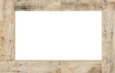 Wood frame on white background, space for text clipart