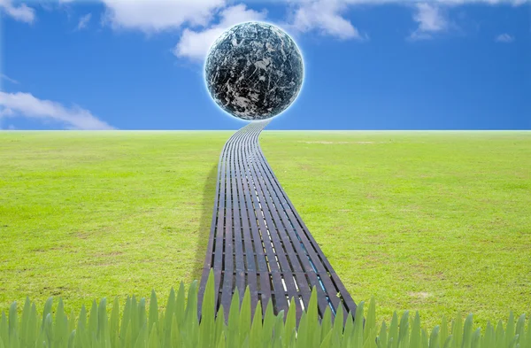 Earth in grass ideal for background — Stock Photo, Image