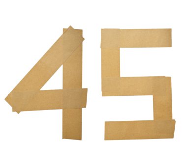 Alfabe harf numarası etiket üzerinde beyaz arka plan (4 5)