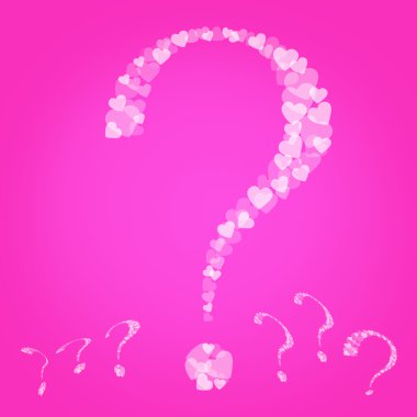 Valentines Question marks on pink background clipart