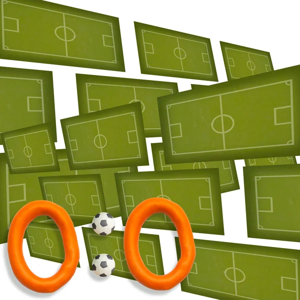 Plasticine Soccer football game result 0:0 — Stock Photo, Image