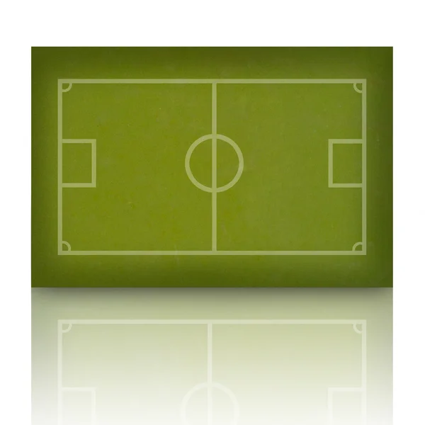 Fútbol fútbol en el campo de hierba, fondo blanco — Foto de Stock